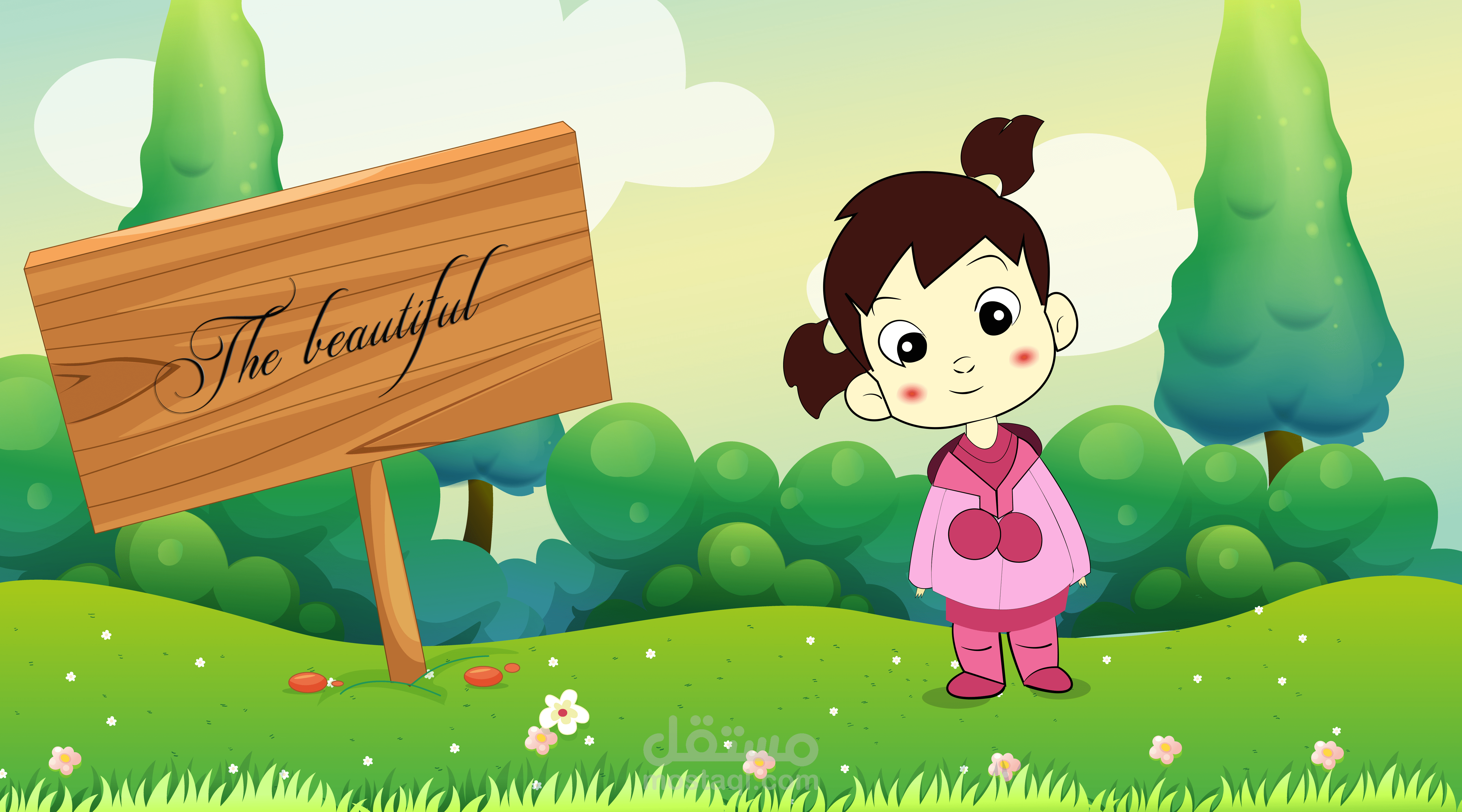 رسم شخصية كرتوينة وتلوينها