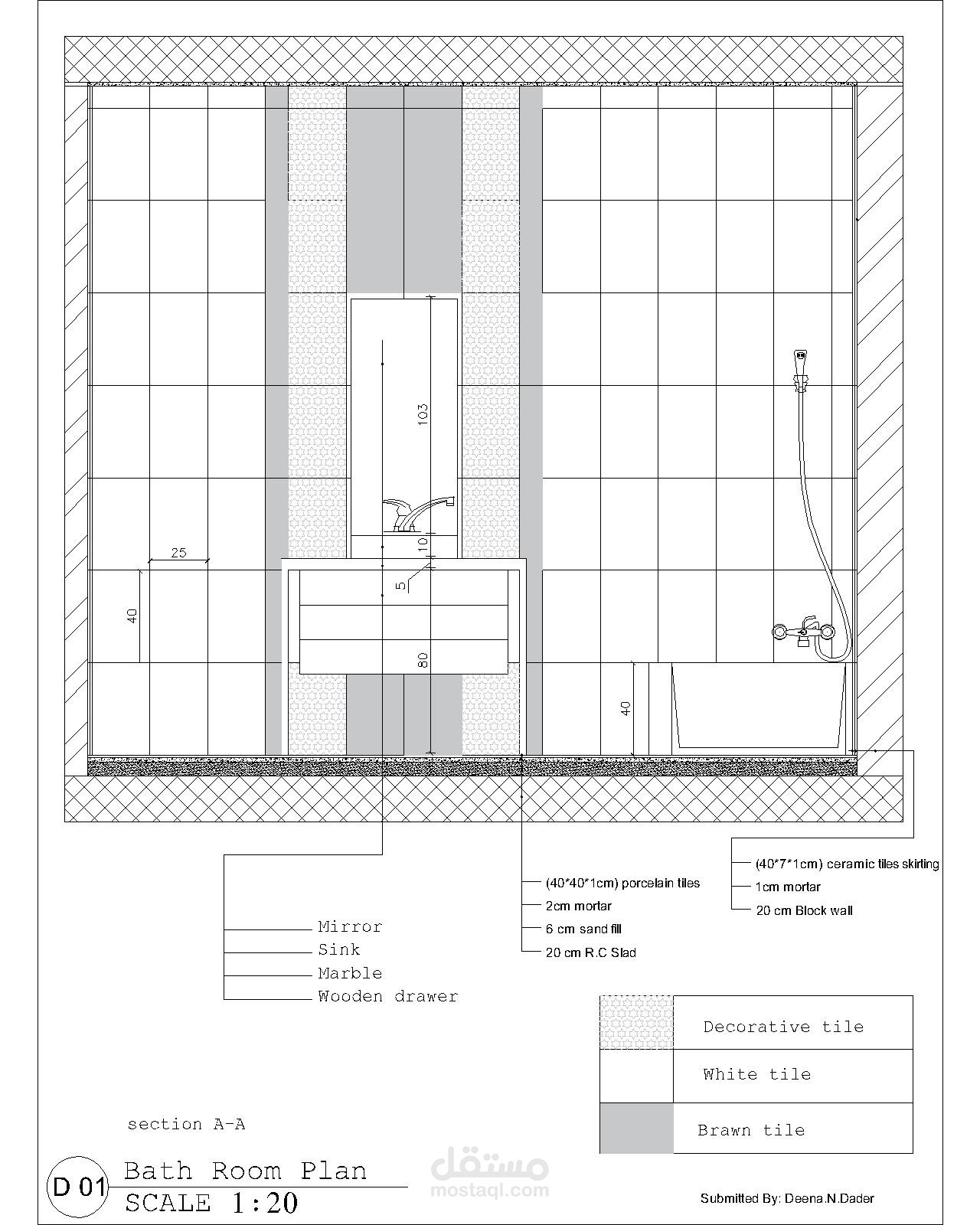 مخطط تفصيلي حمام