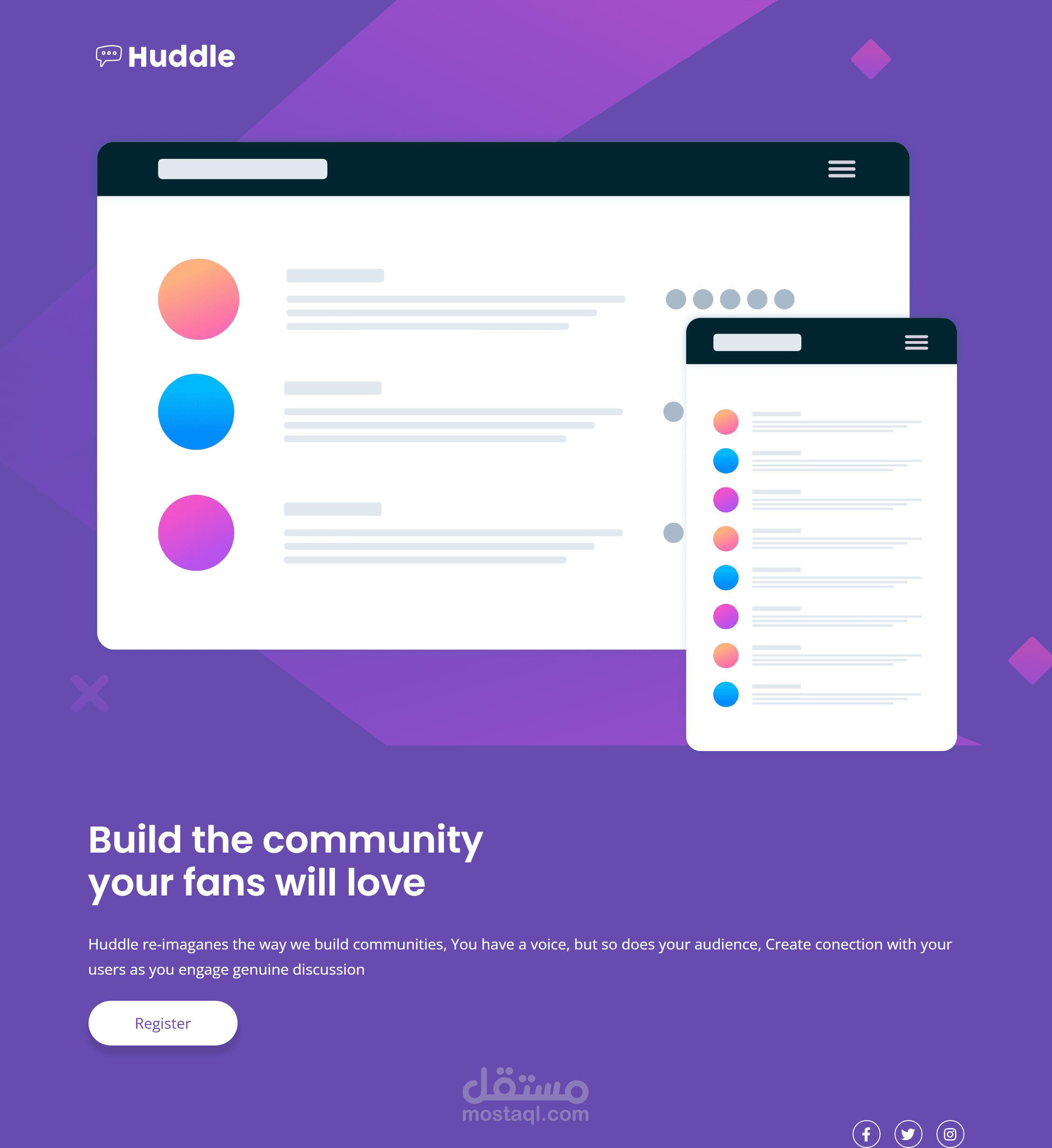 Huddle - Simple landing page