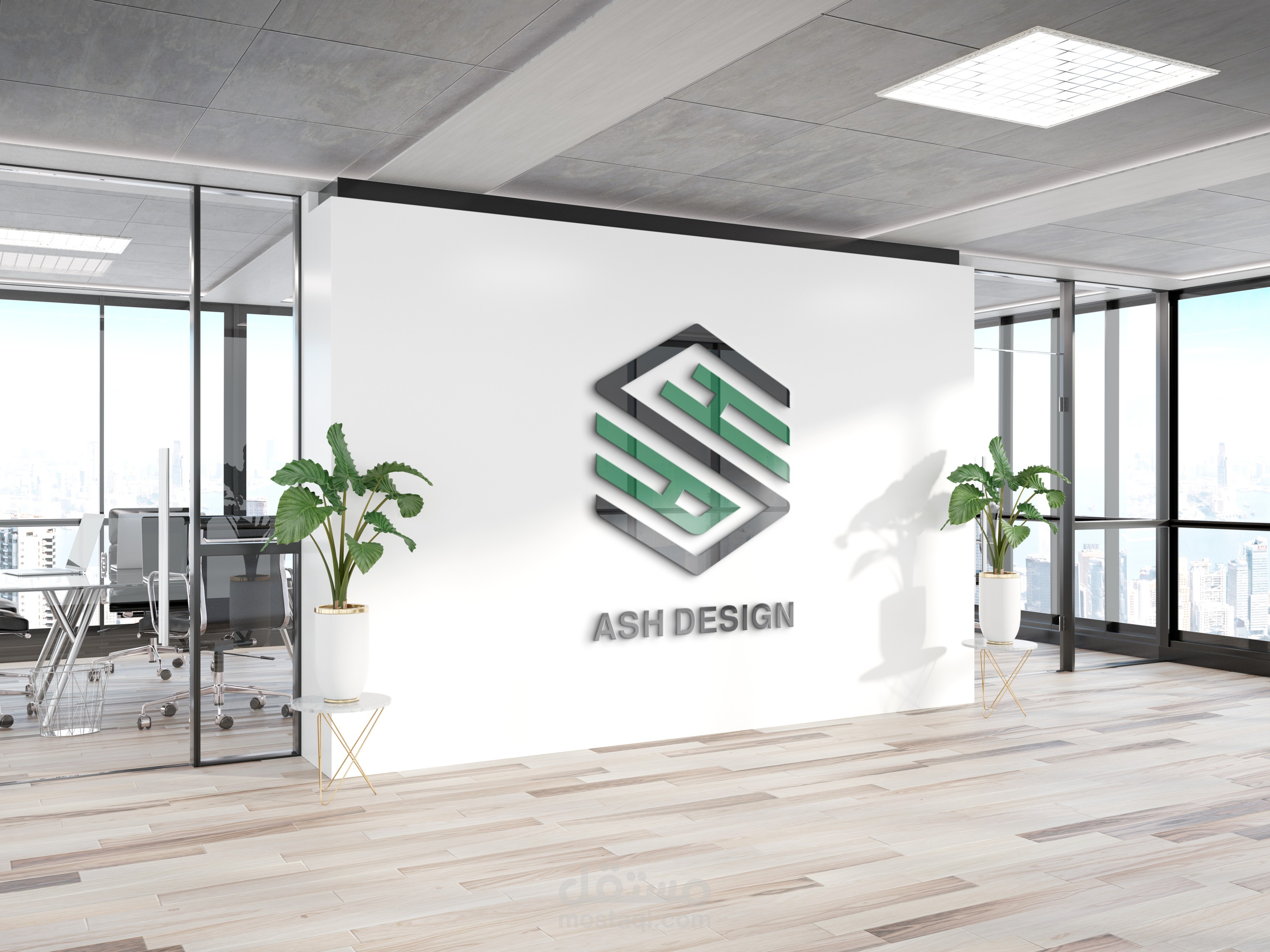تصميم شعار لشركة أزياء ASH DESIGN