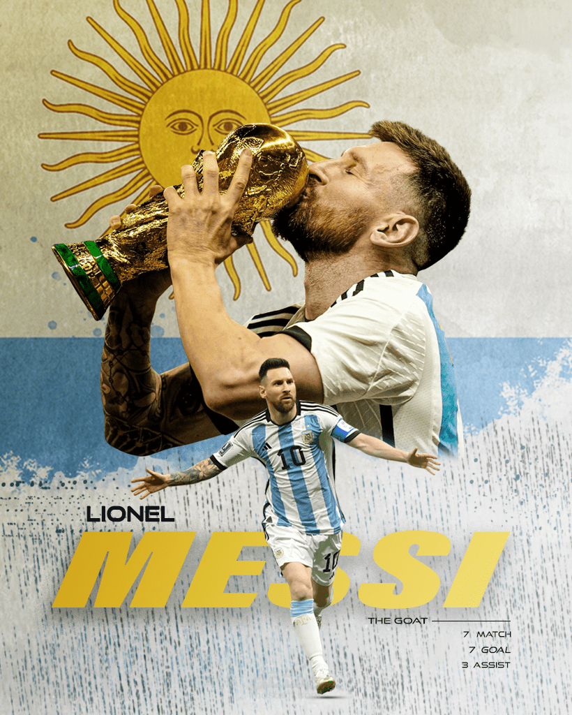 بوستر رياضي للاعب ليونيل ميسي