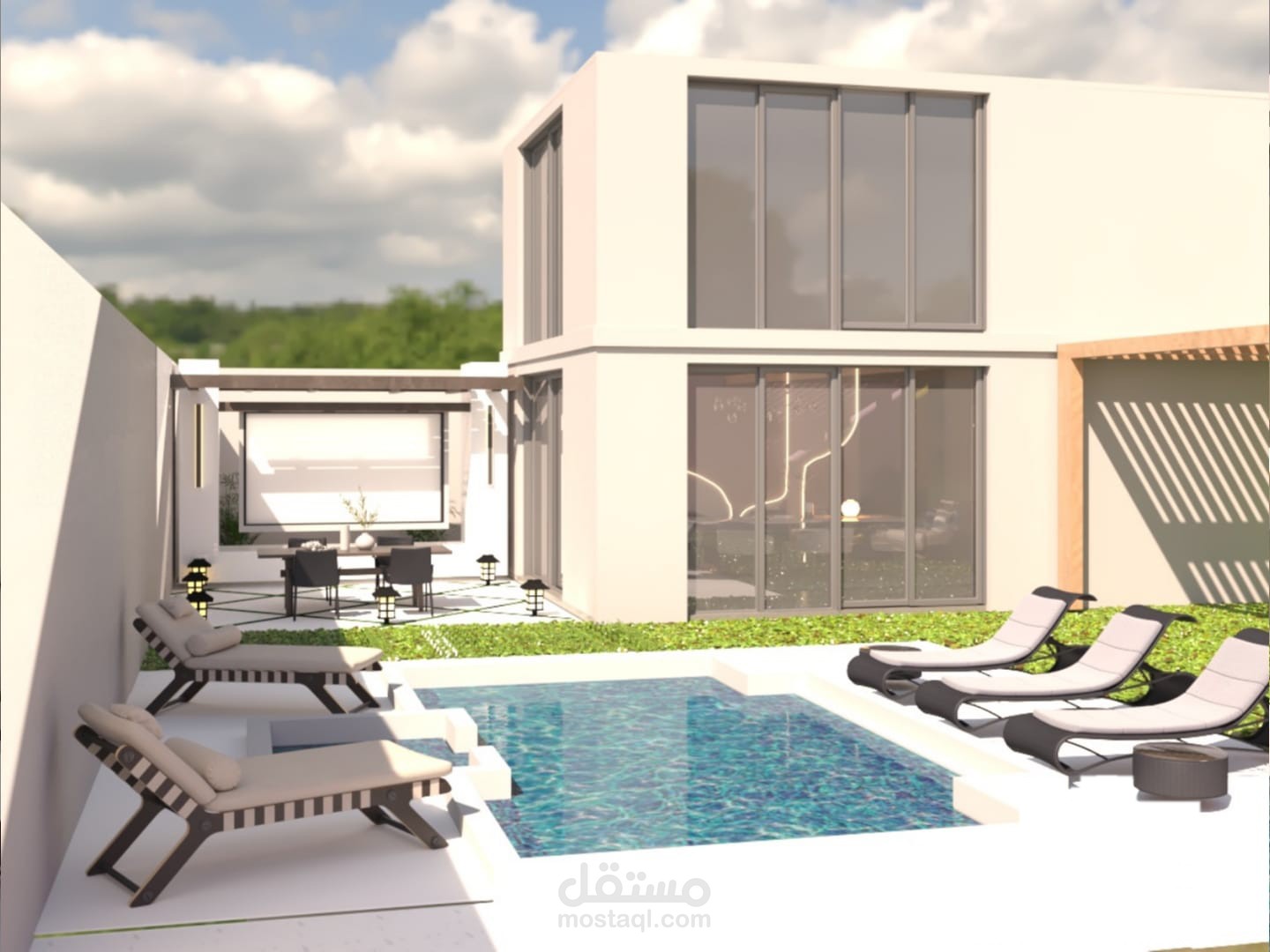 شالية ( معماري - انشائي - 3D ) علي الكود السعودي