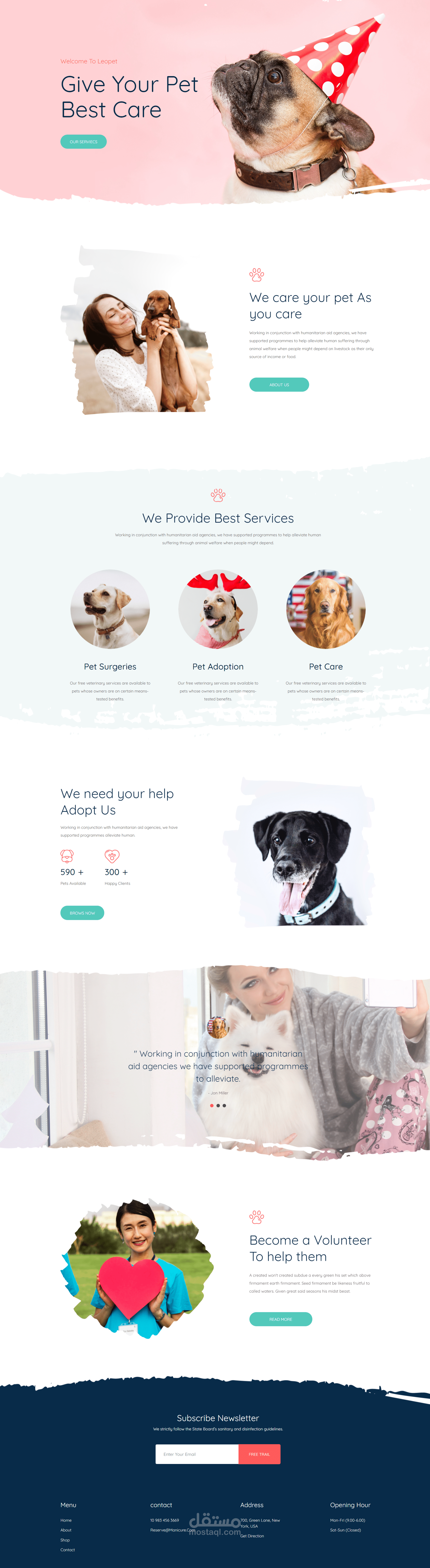 تصميم  وتكويد موقع Animals