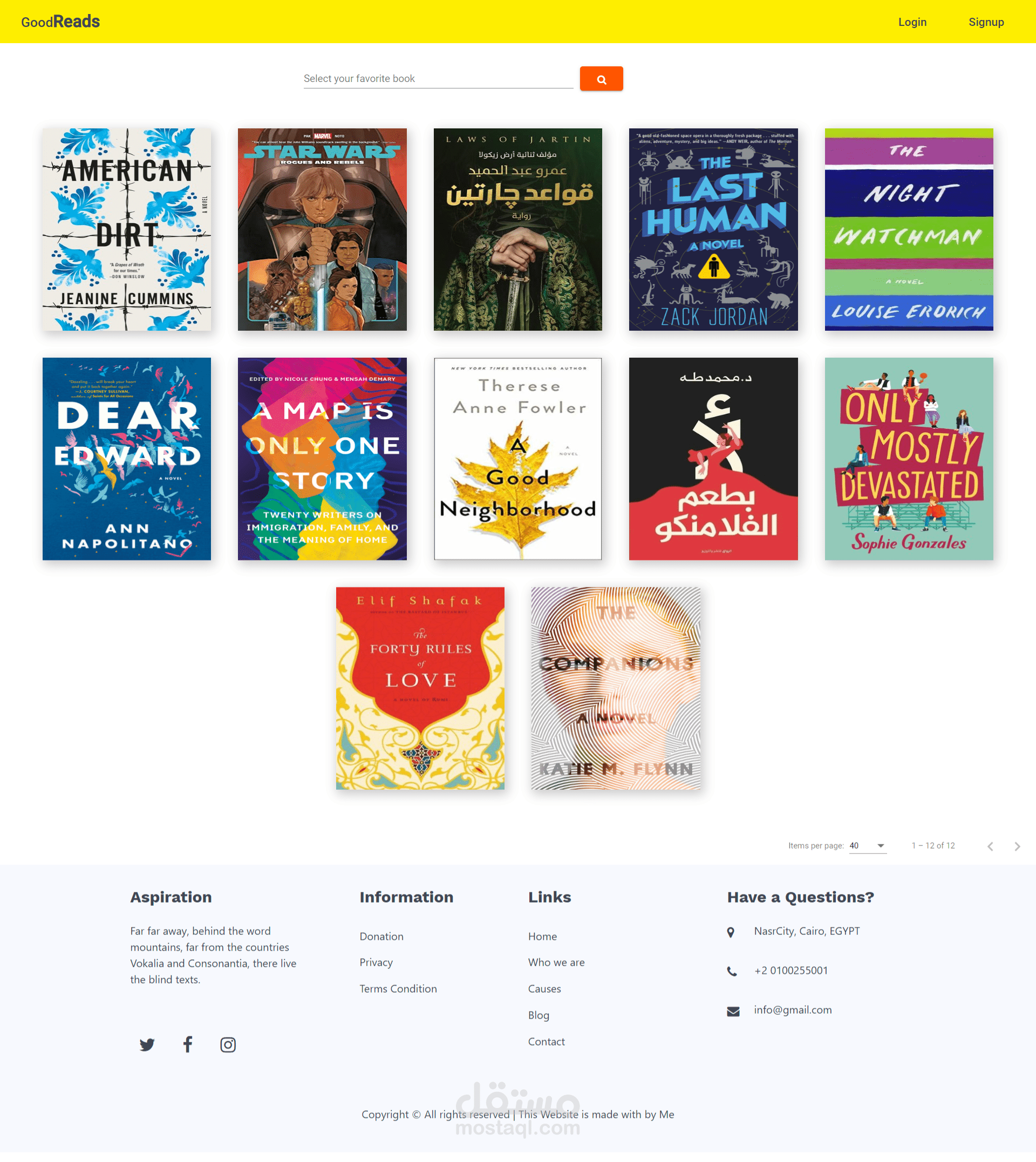 تصميم وتطوير موقع كامل لبيع الكتب يشبه goodReads