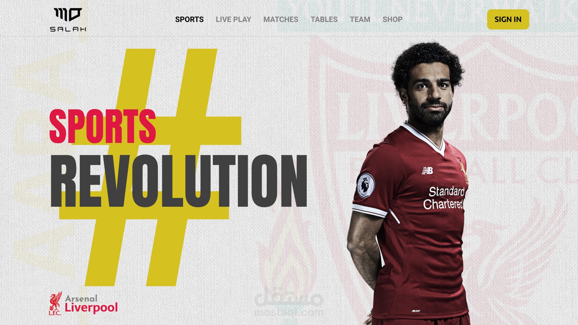 تصميم تجربه مستخدم UI UX وبرمجه لموقع تخيلي لمحمد صلاح