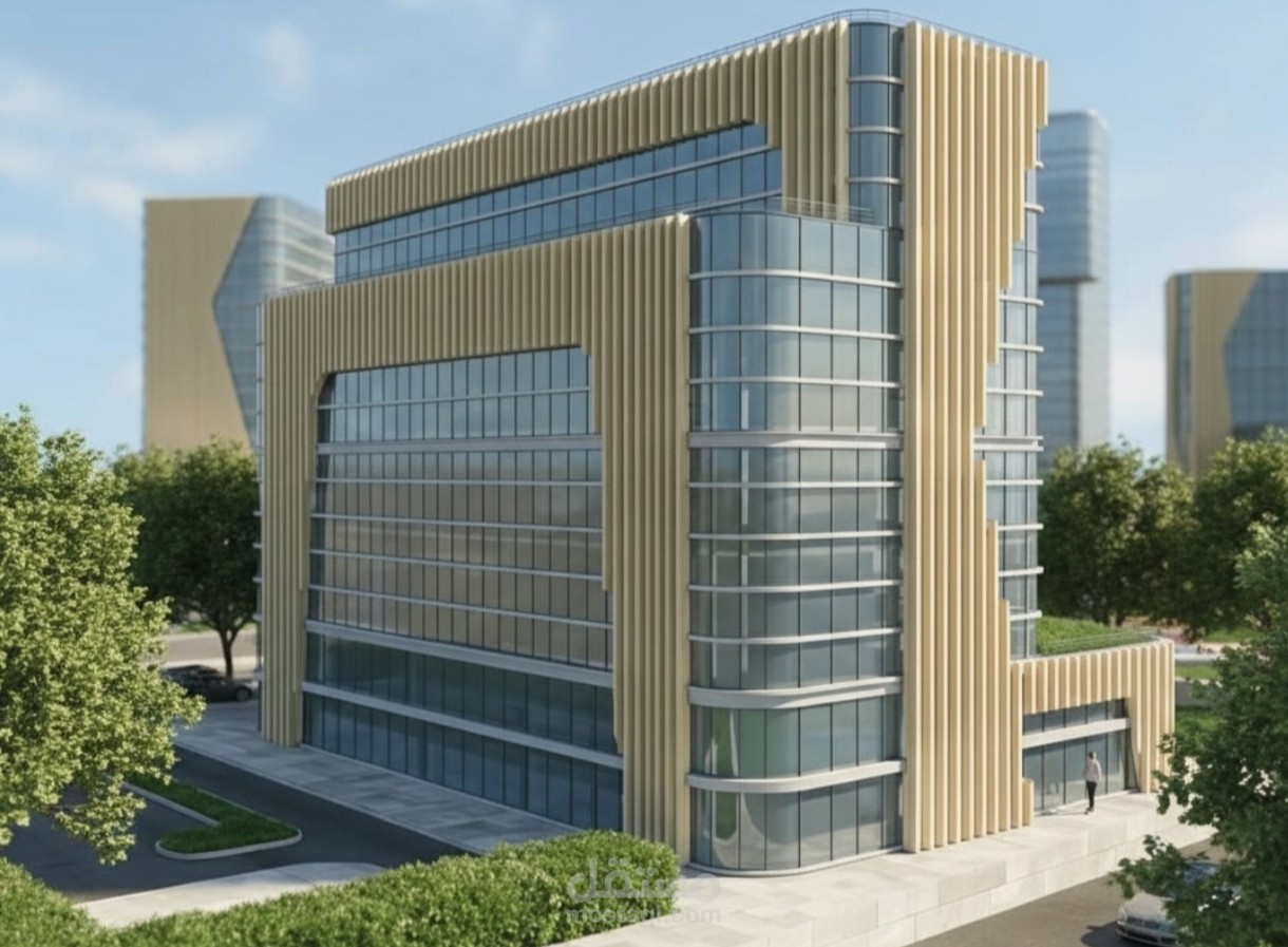 مبنى تجاري استثماري عصري: تصميم معماري حديث وهندسة واجهات متطورة