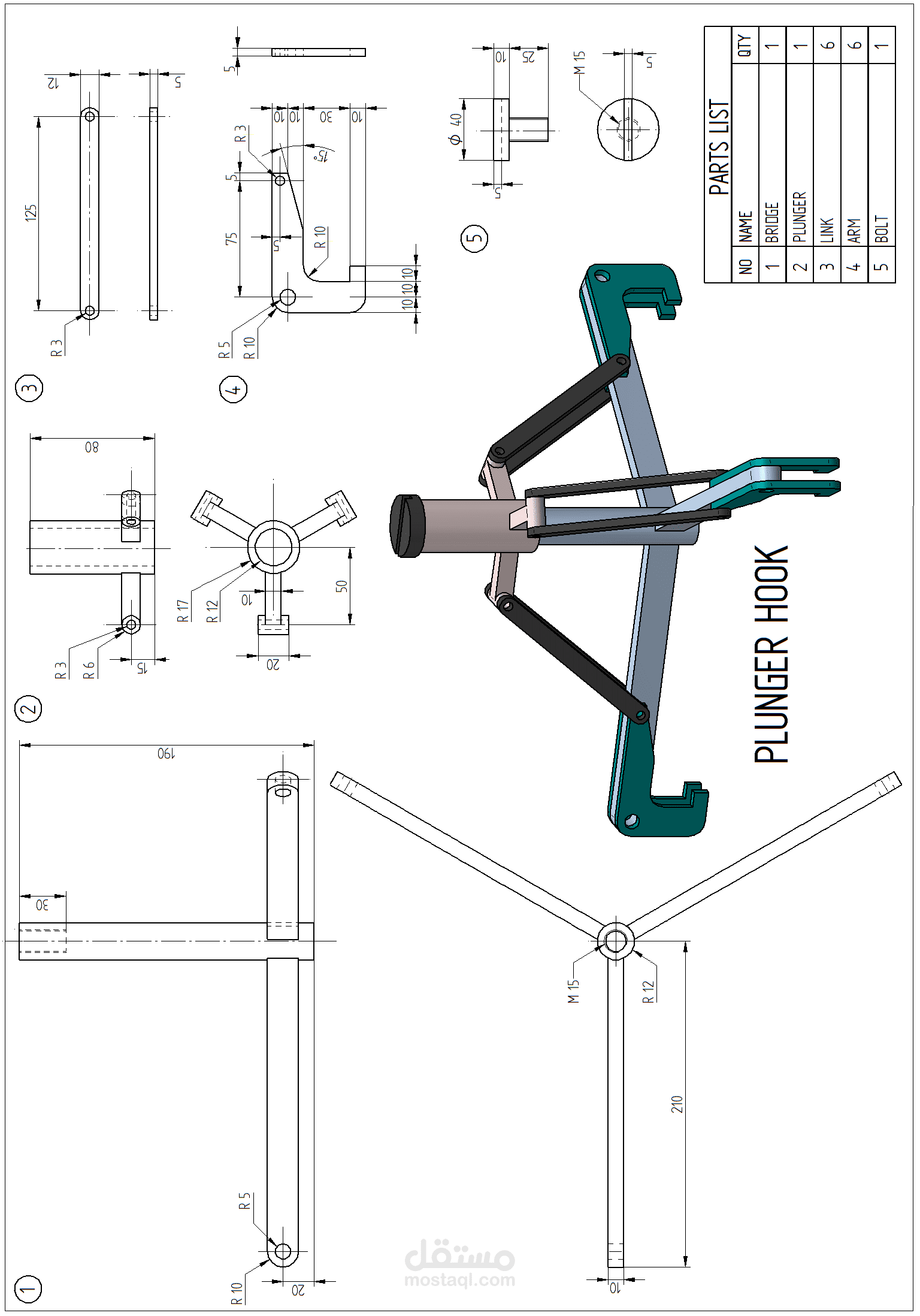 (SolidWorks Assignment 13 (PLUNGER HOOK
