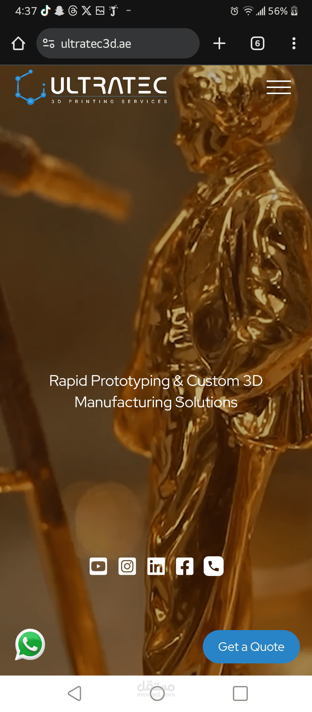 3D Printing Company Website (Ultratec3D)