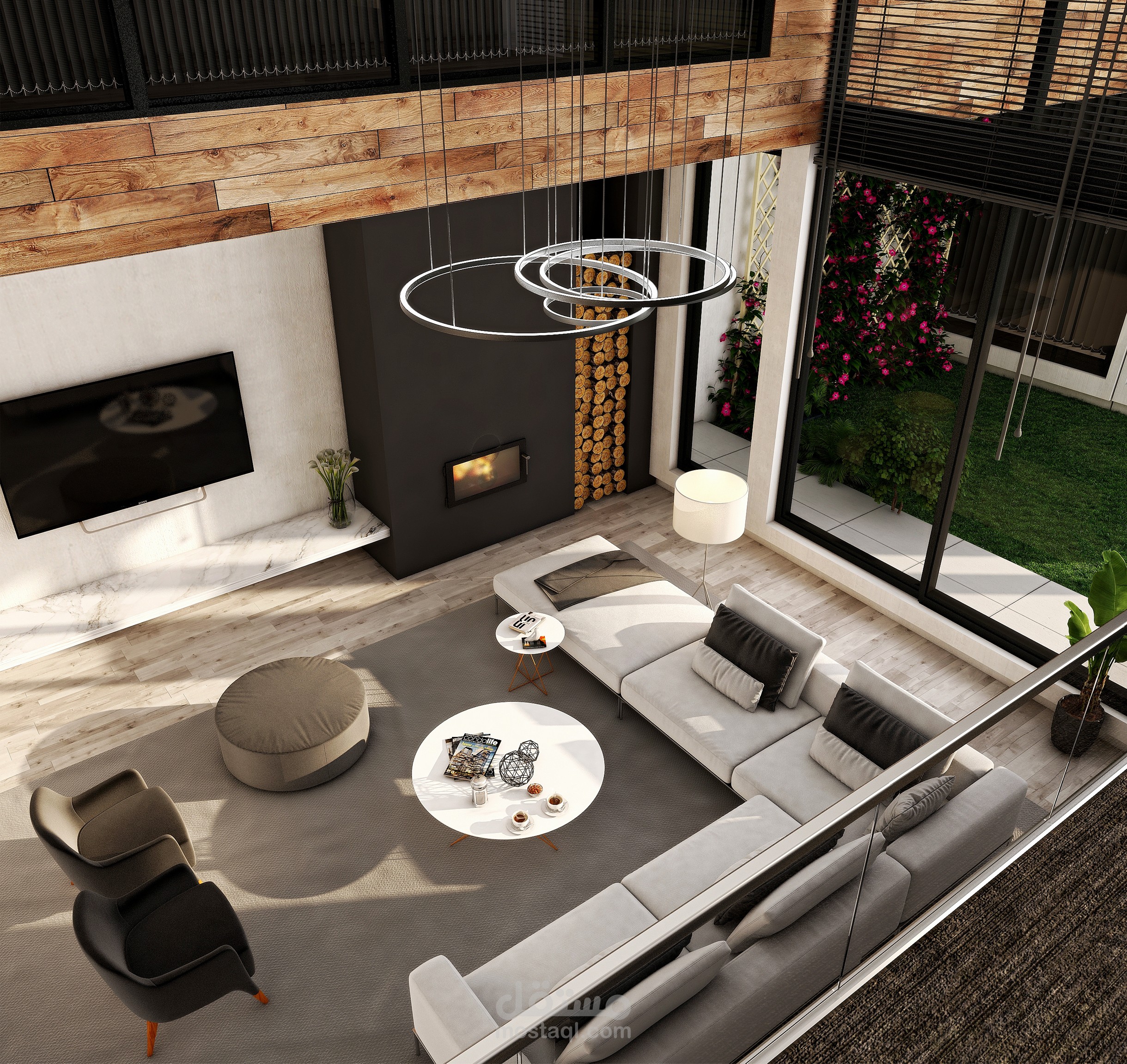 تصميم مودرن لغرفة معيشة