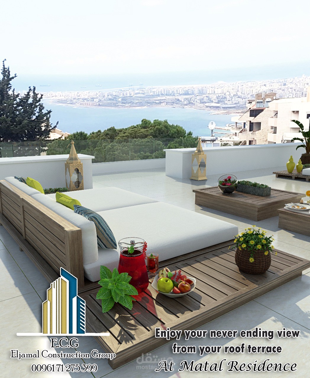 تصميم انيق  لجلسة على السطح