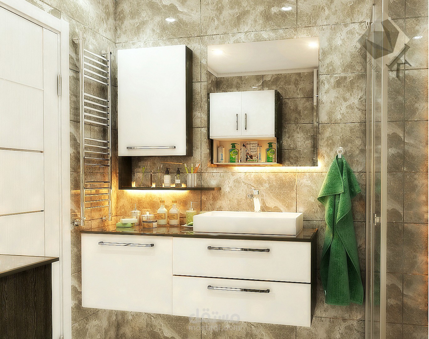 تصميم انيق وعصري لحمام