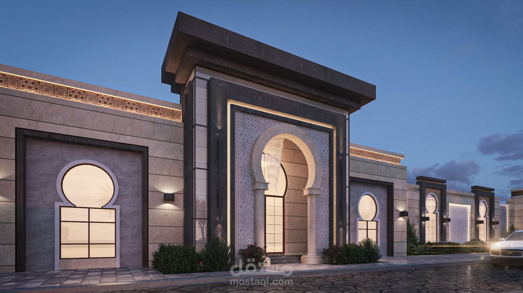 تصميم واجهة صالة افراح