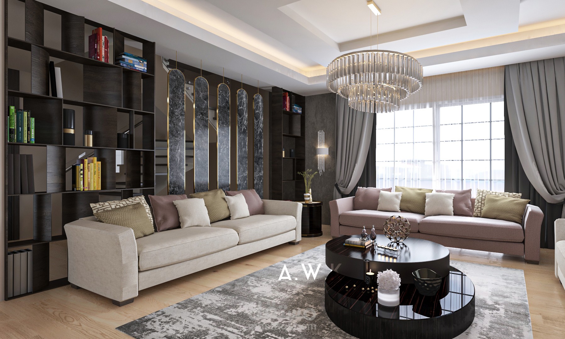 تصميم عصري وبسيط لصالة