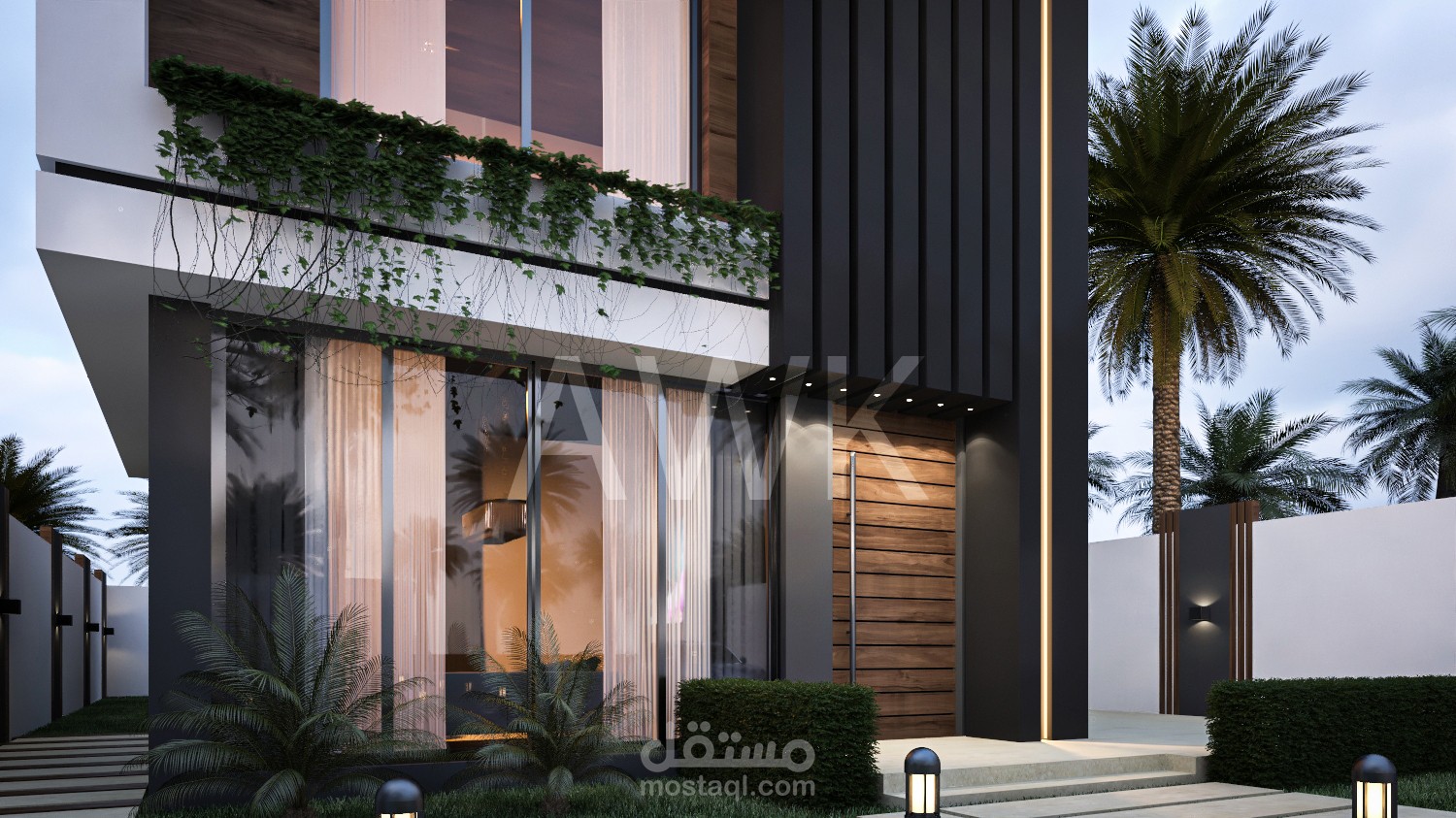 تصميم مودرن  لواجهة فيلا