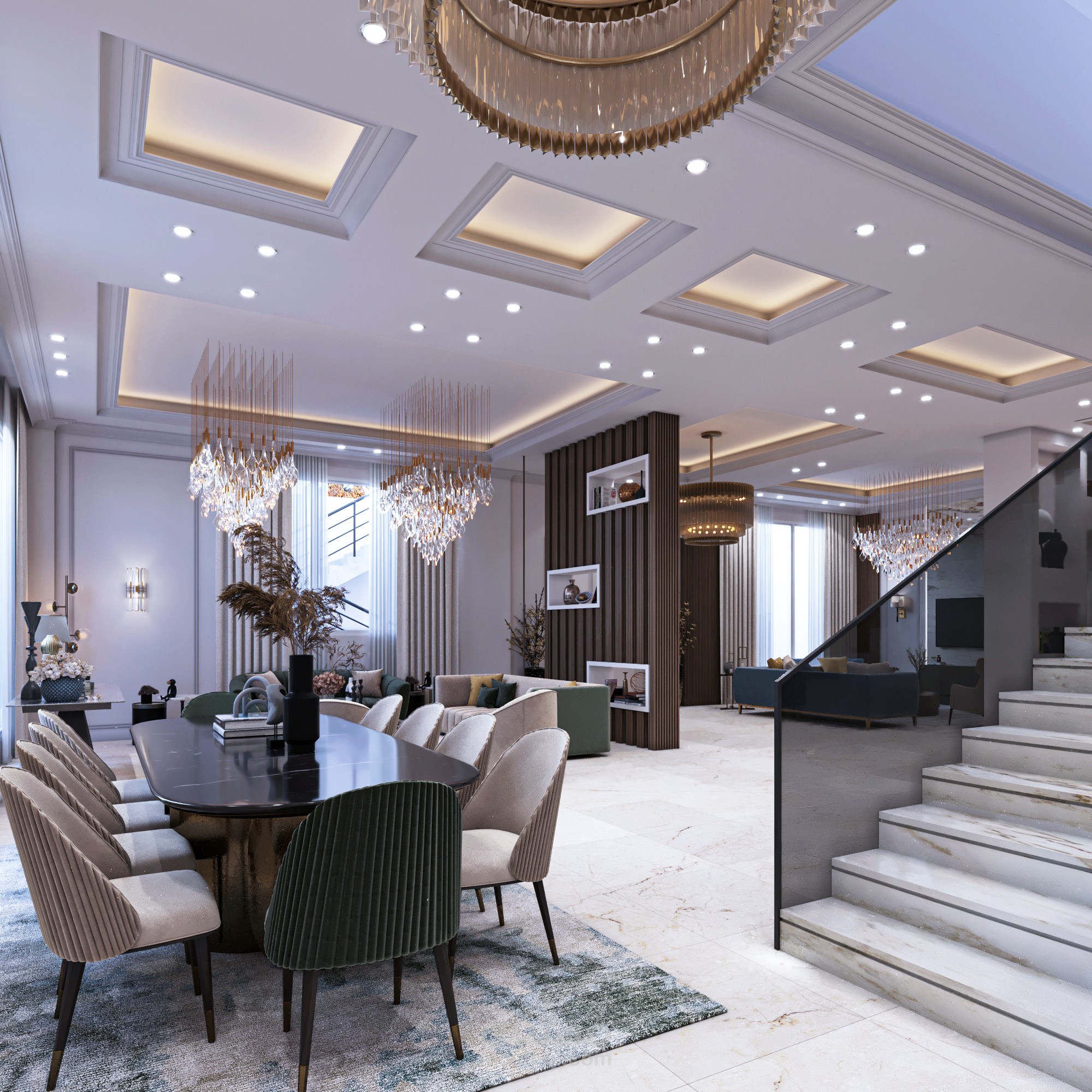 تصميم نيو كلاسيك لفيلا في الكويت