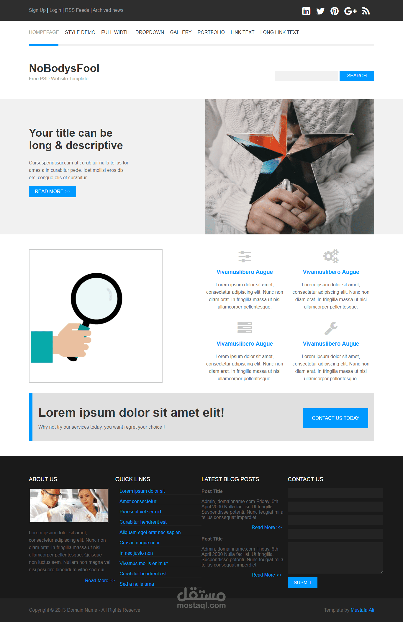 تصميم موقع NoBodysFoolصفحة واحدة