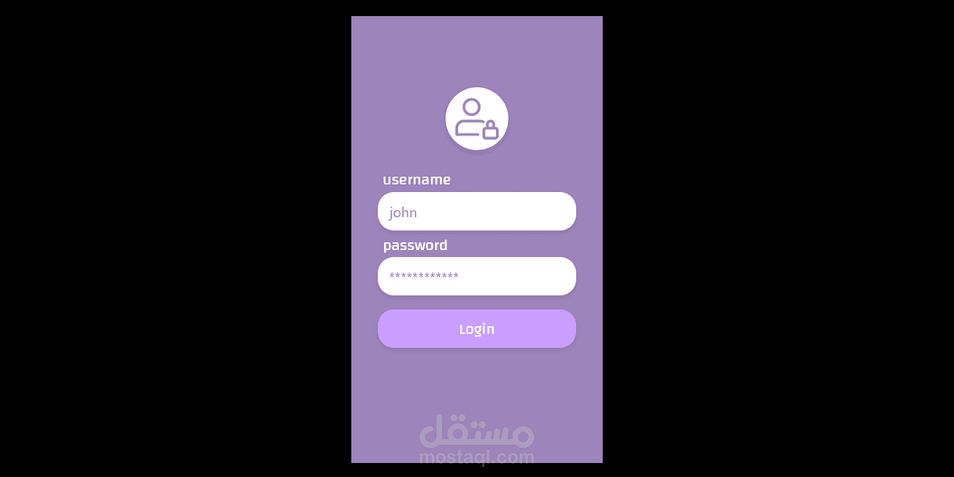 تصميم واجهة تطبيق موبايل تسجيل الدخول (ui / ux design)