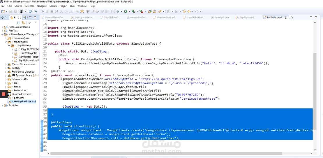Automation testing for sign-up by using Selenium