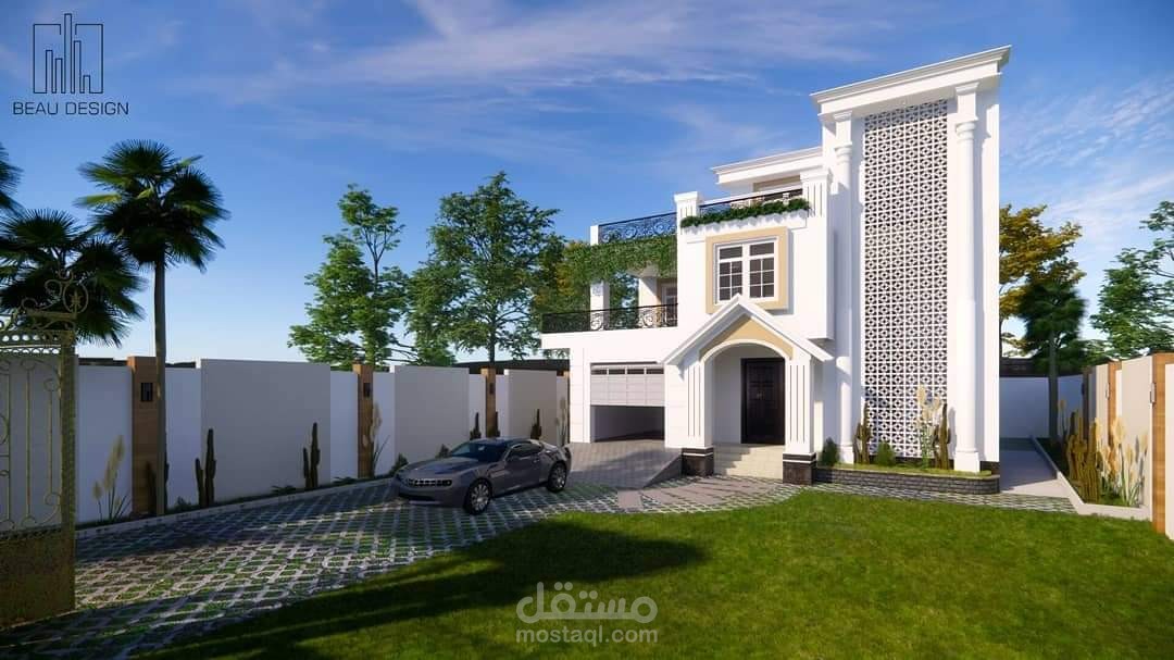 تصميم واجهة فيلا في الجزائر