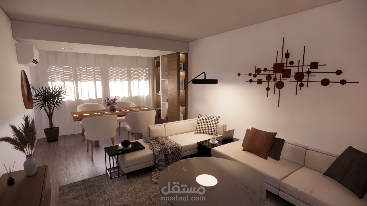 تصميم مودرن لغرفة معيشة صغيرة فالجزائر