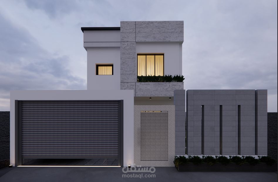 تصميم واجهة لفيلا في السعودية