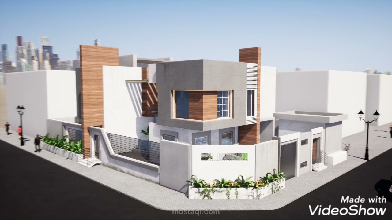 تصميم معماري بسيط وحديث لفيلا .