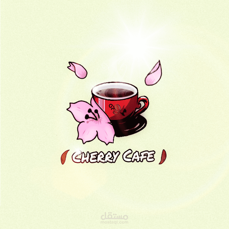 تصميم شعار مقهى قهوة CHERRY CAFE
