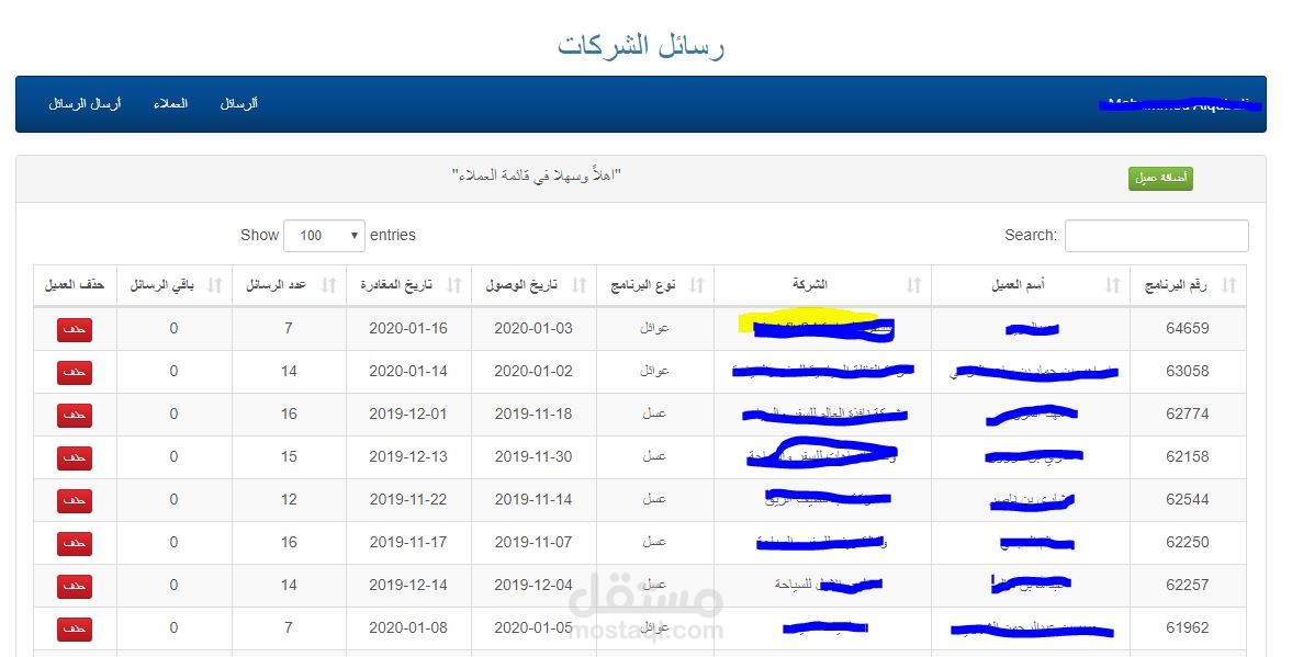 تصميم برنامج ويب لترتيب الرسائل السياحية