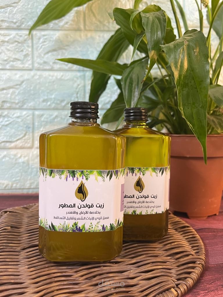 تصميم شعار وأستكرات لمنتجات زيت وعناية بالشعر