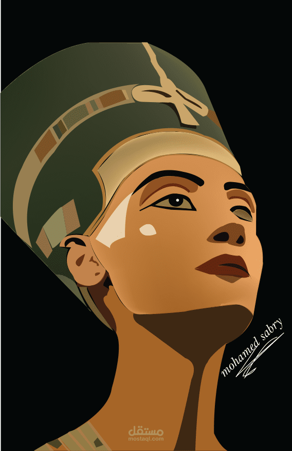 The statue of Queen Nefertiti