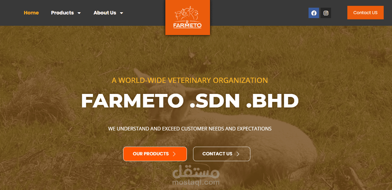 تطوير موقع شركة Farmeto Malaysia