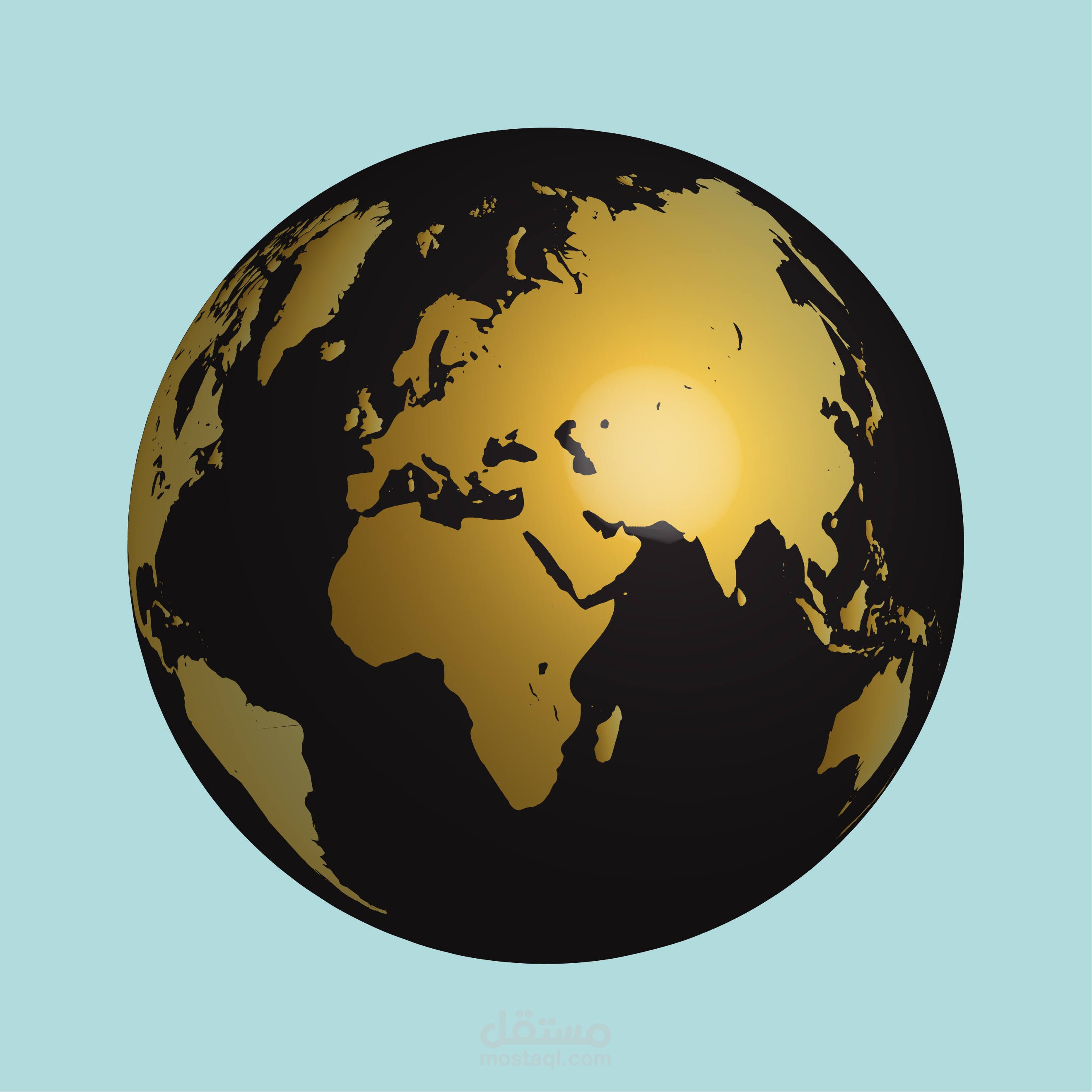 تصميم للكرة الارضية ثلاثي الابعاد