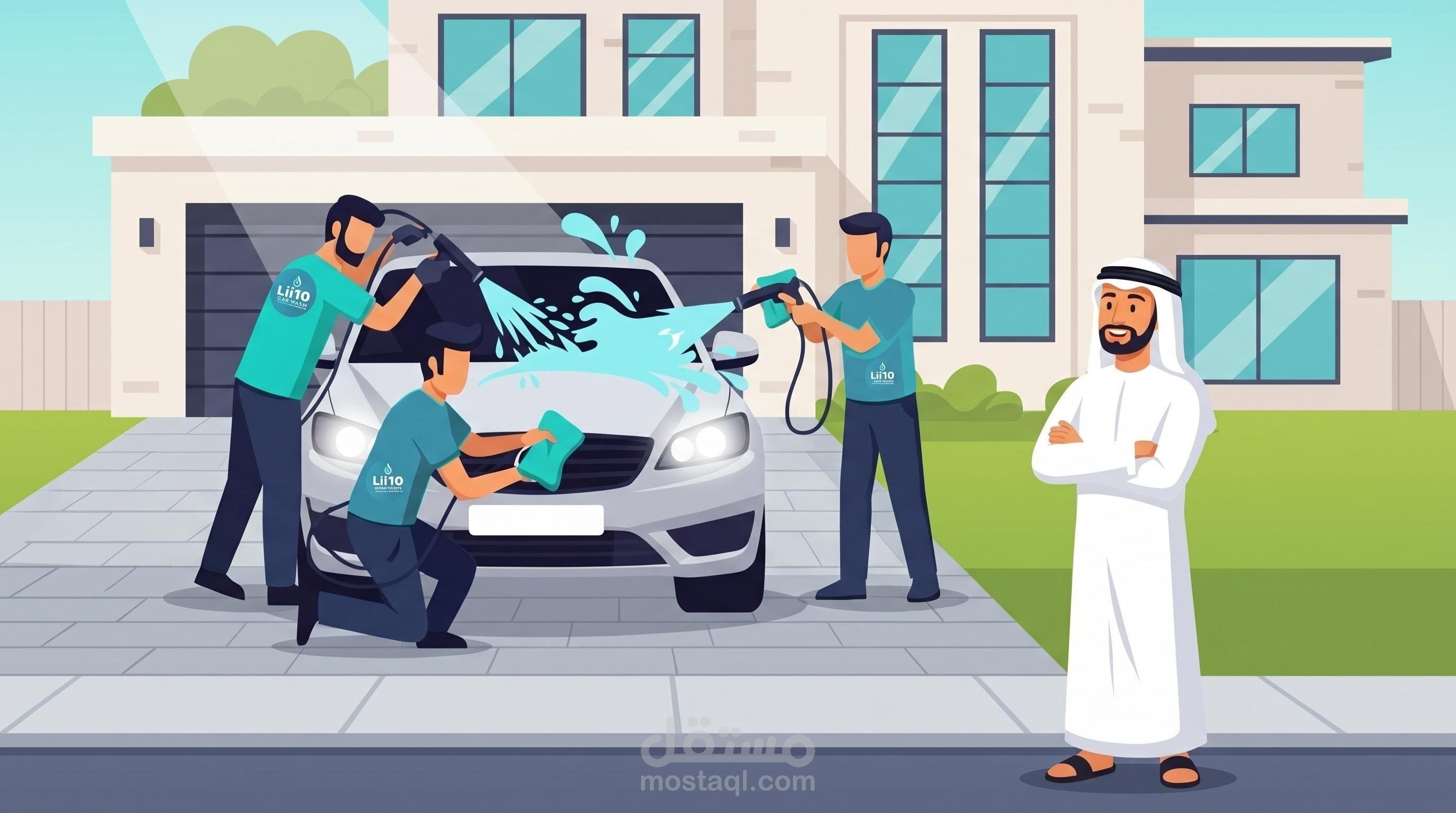 موشن جرافيك لشركة غسيل سيارات شركة Liten الكويتية الجزء الاول
