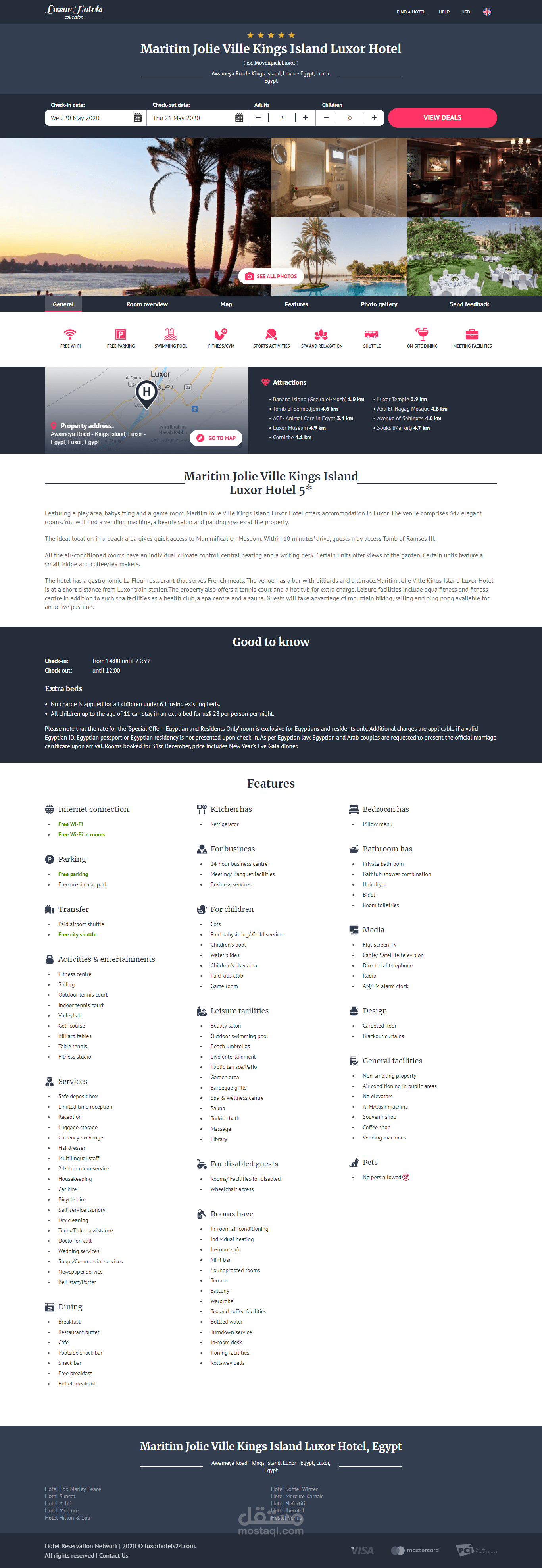 Jolie Ville Luxor website