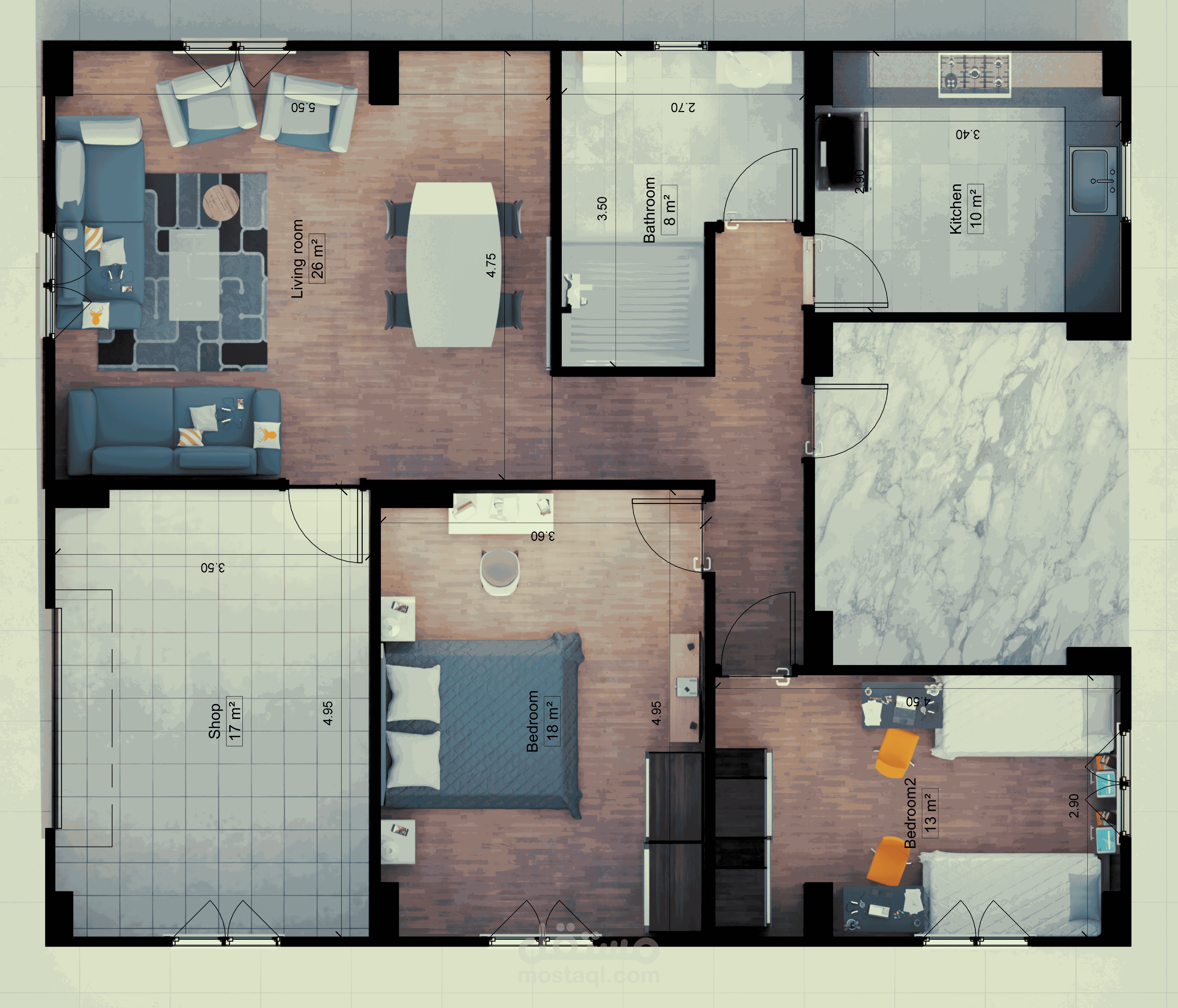 تحويل مخطط 2d الي 3d و اظهاره اظهار واقعي