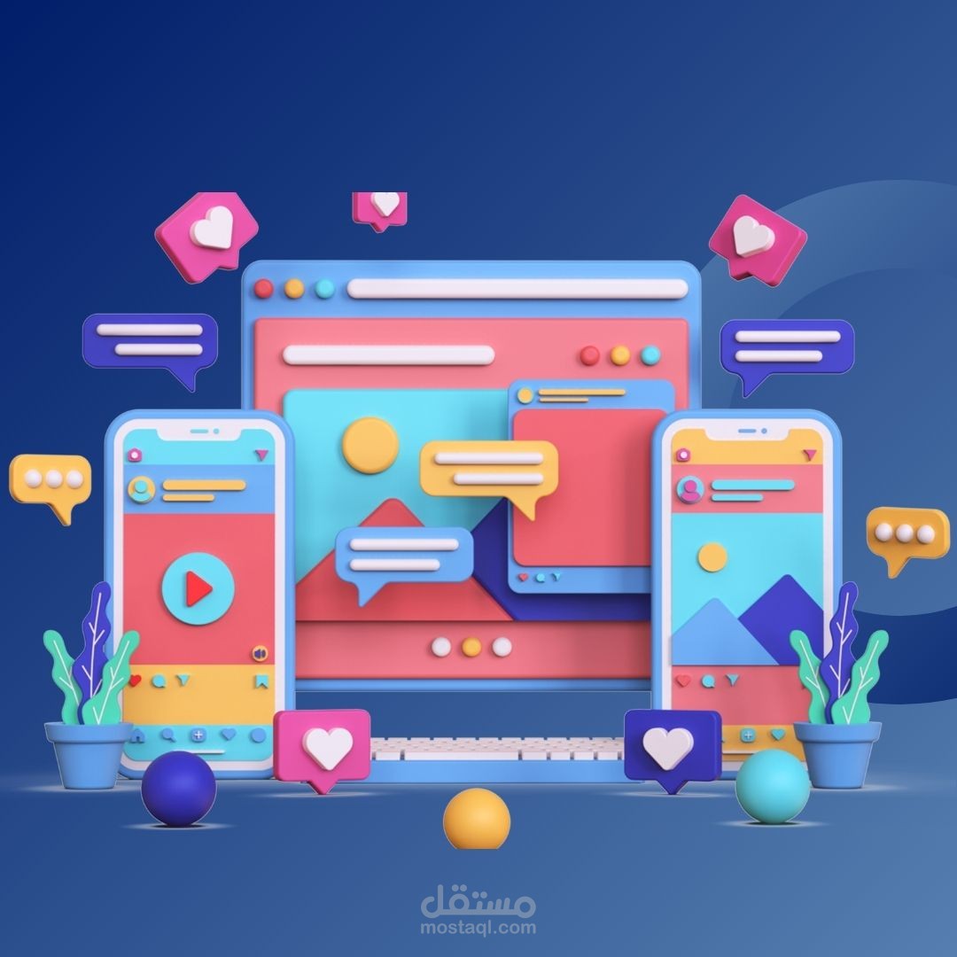 إدارة حسابات فيسبوك ولينكدإن لشركة: تصميم منشورات وكتابة محتوى والتفاعل مع الجمهور