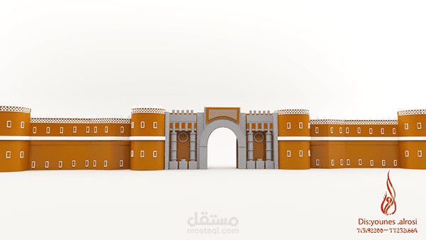 رسم باب اليمن ببرنامج الثري دي ماكس