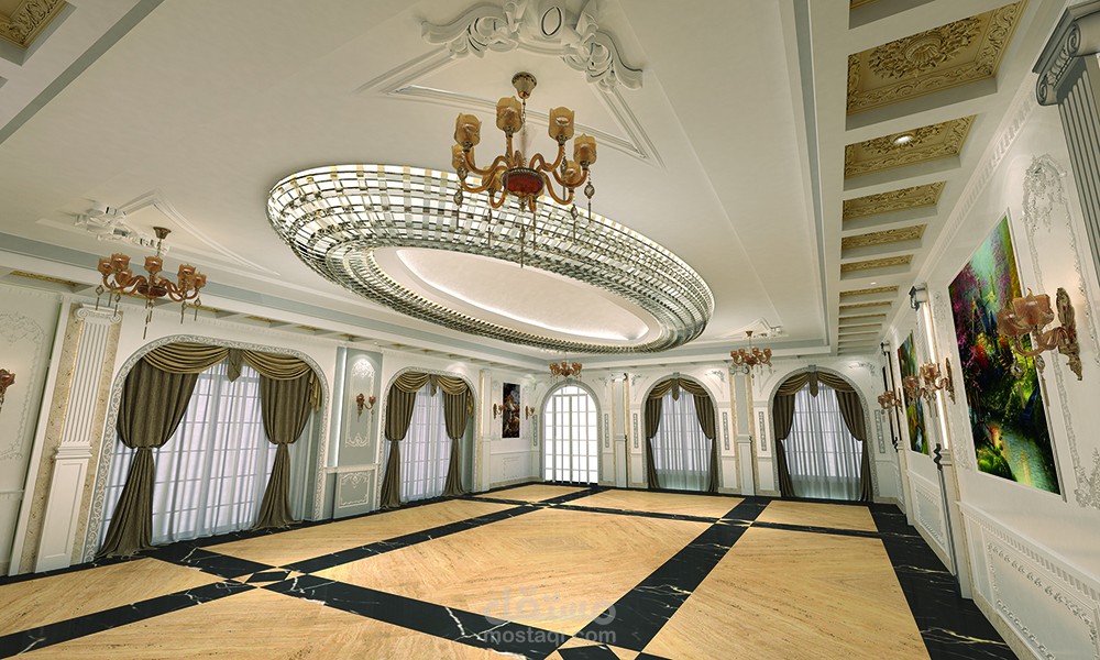 تصميم داخلي استقبال  فيلا الشروق