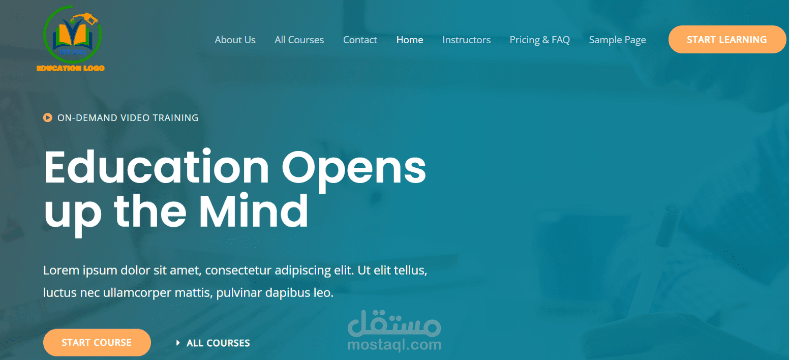 موقع تعليمي لعرض الدورات والمساقات