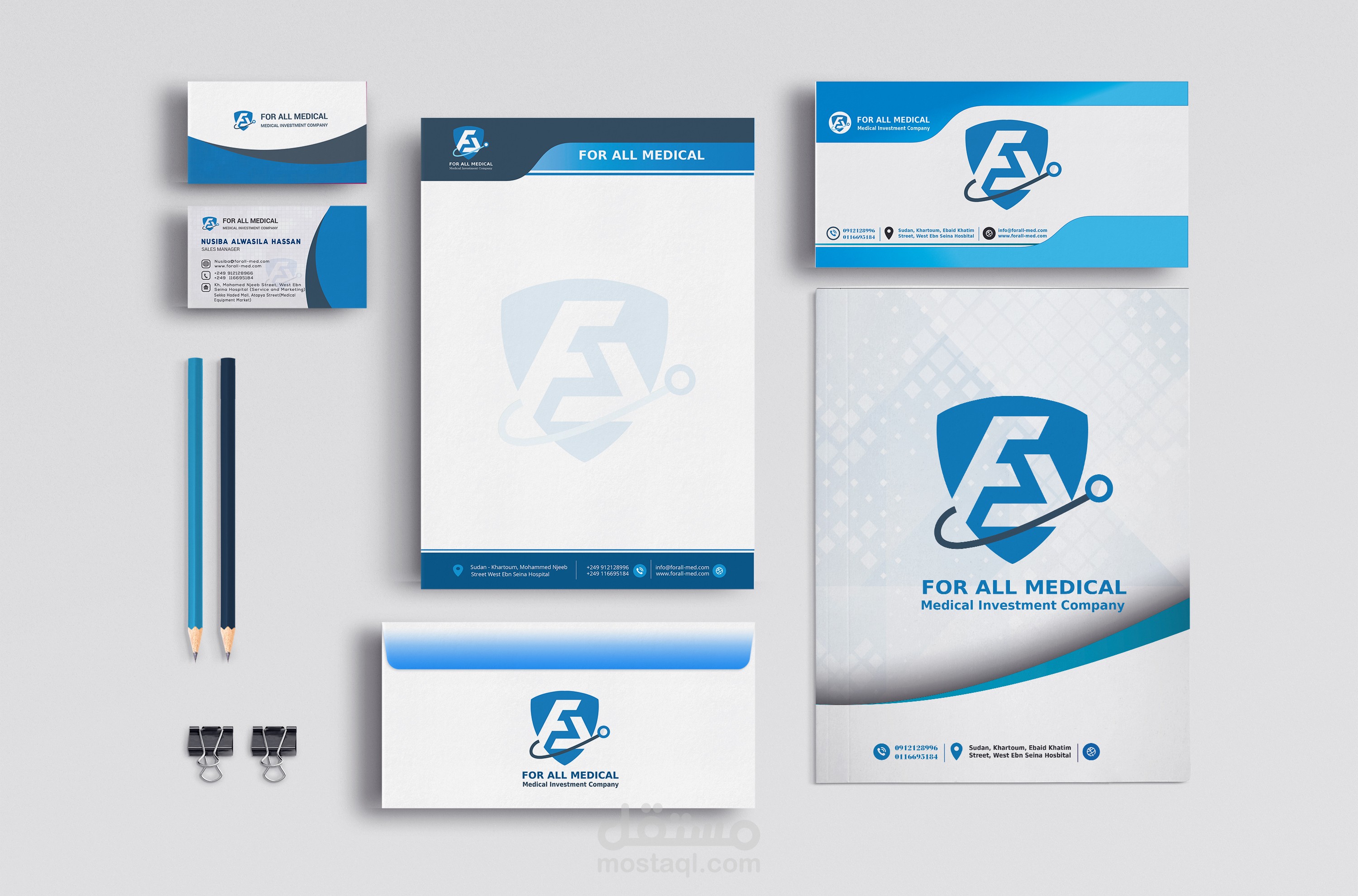 تصميم هوية بصرية كامبة لشركة طبية