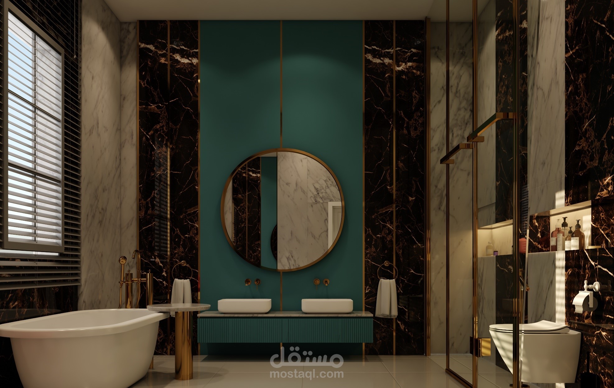 تصميم حمام مودرن