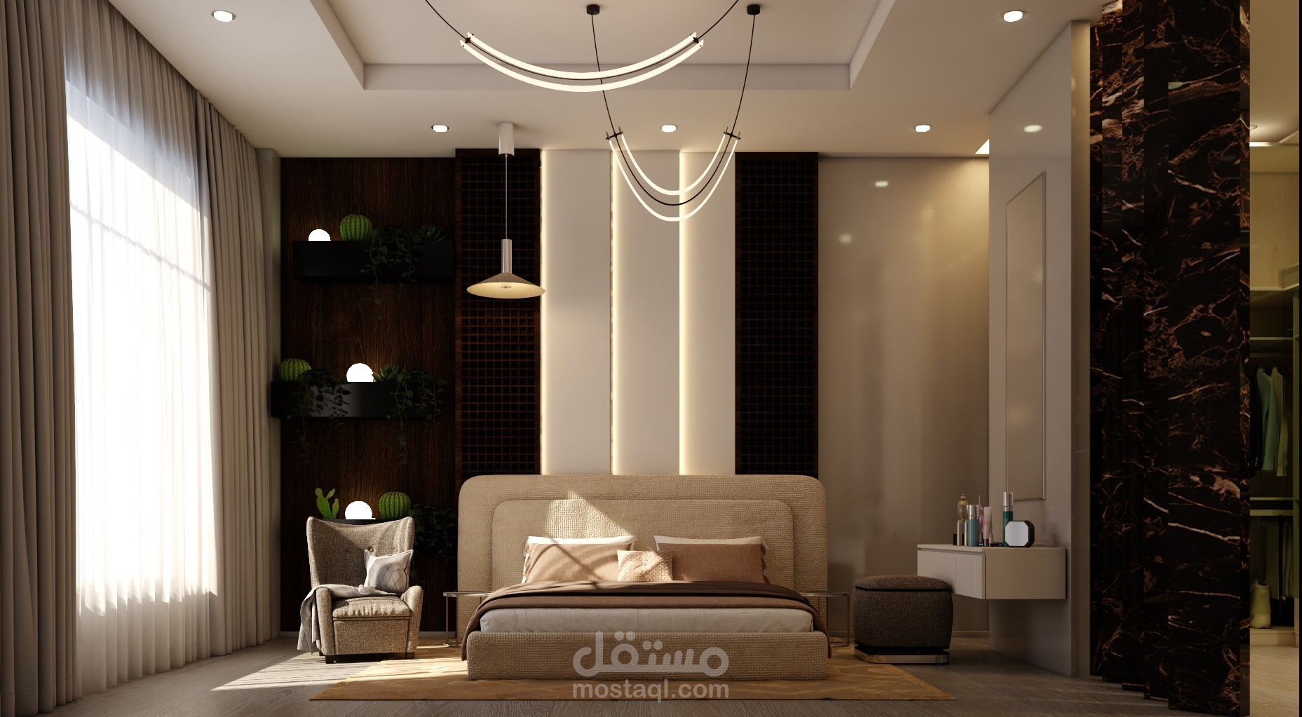 تصميم غرفة (Master Bedroom)