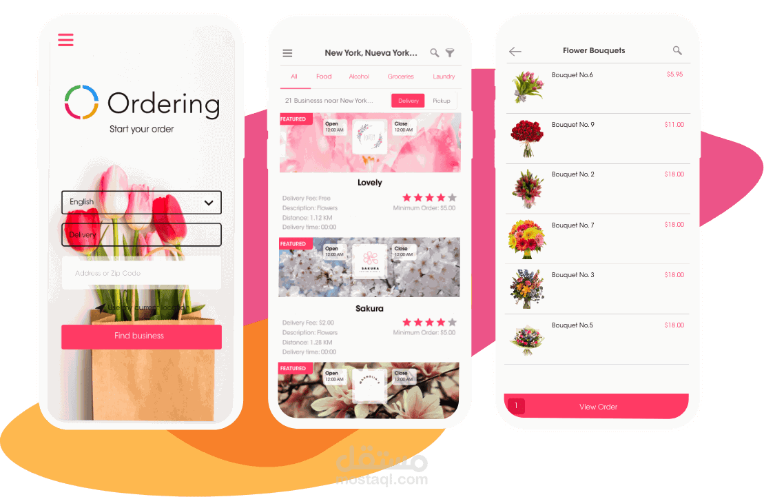 تصميم شاشات لمتجر ورود