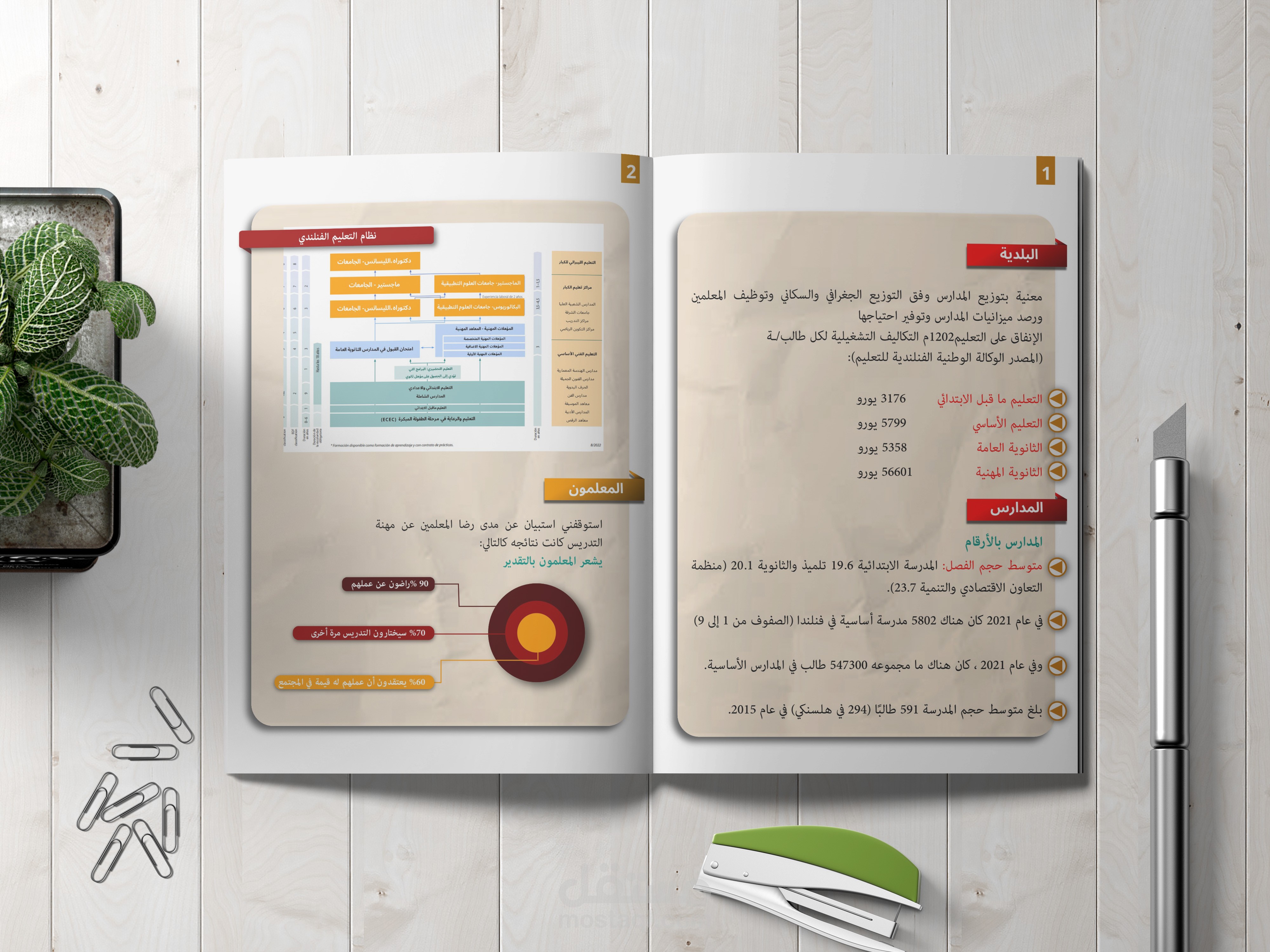 تصميم صفحات داخلية لكتاب تعليمي بطريقة الانفوجرافيك