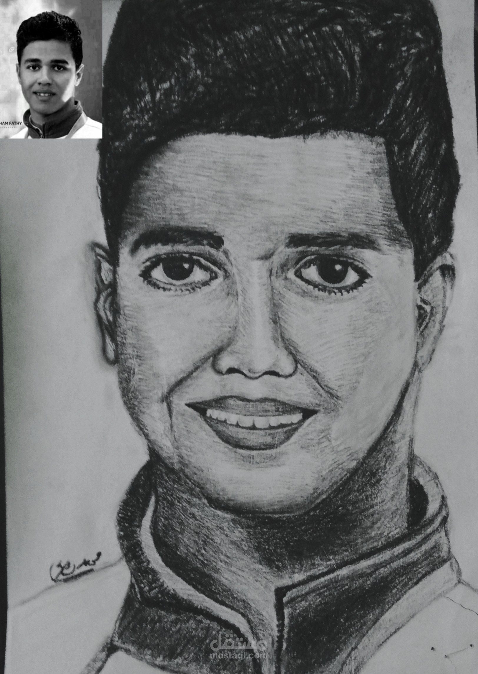رسم بورتريه بسرعة يدوي بخامة (الرصاص)