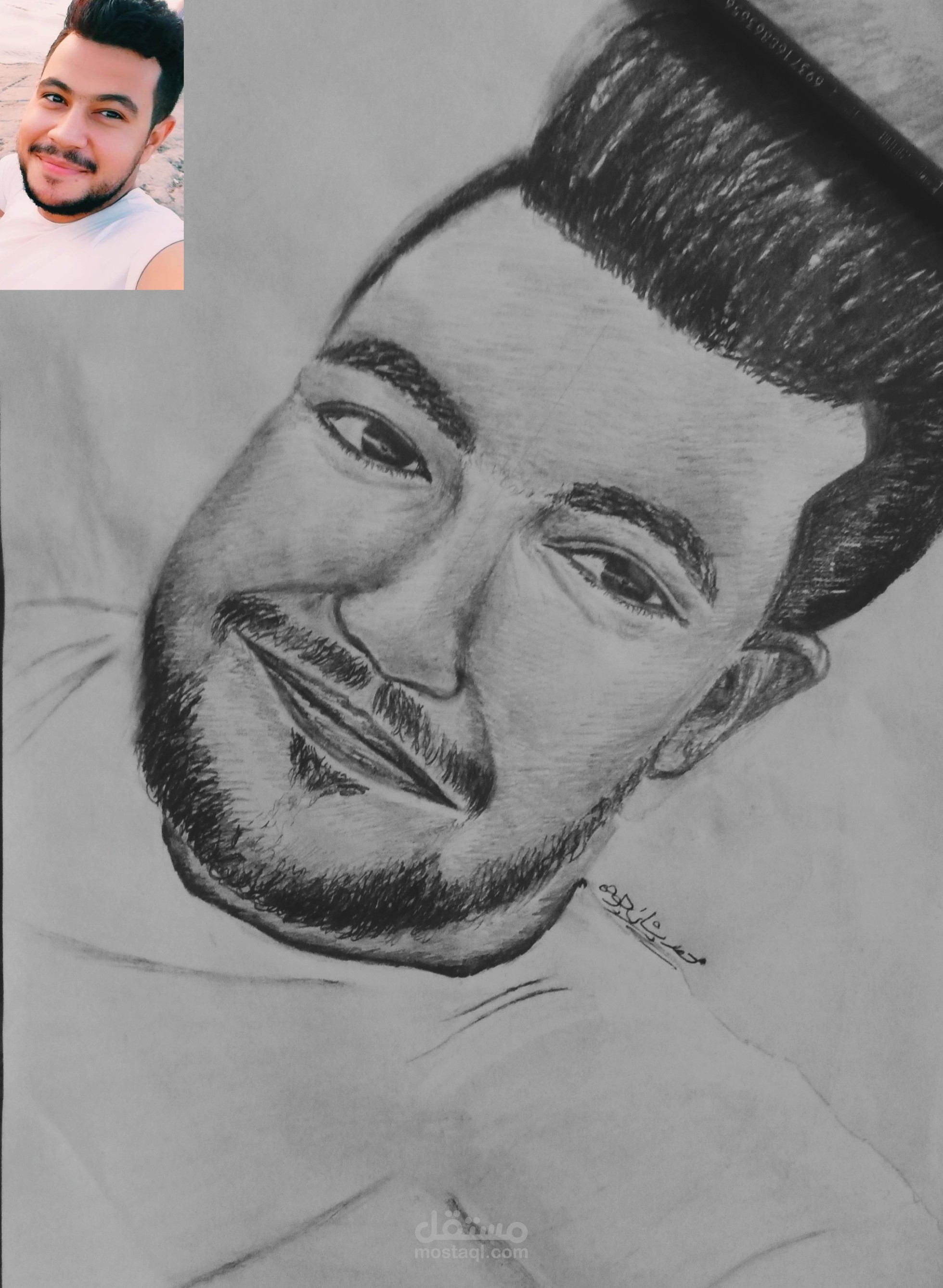 رسم بورتريه بسرعة يدوي بخامة (الرصاص) اوردر