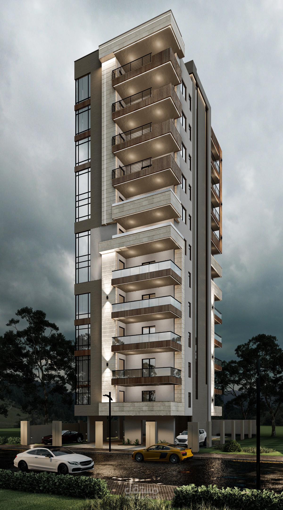 تصميم واجهات بناء سكني في سوريا