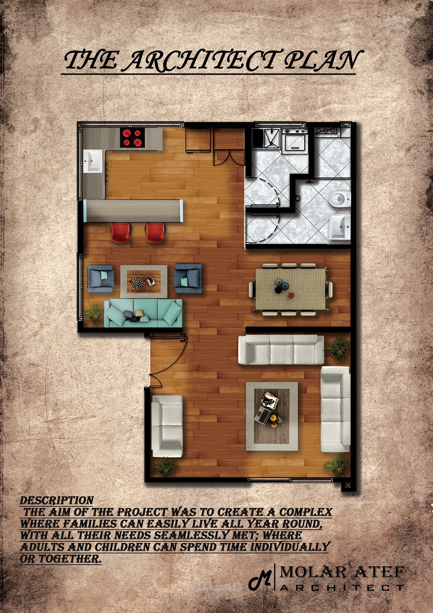 تصميم شاليه سكني معماريا وانشائيا