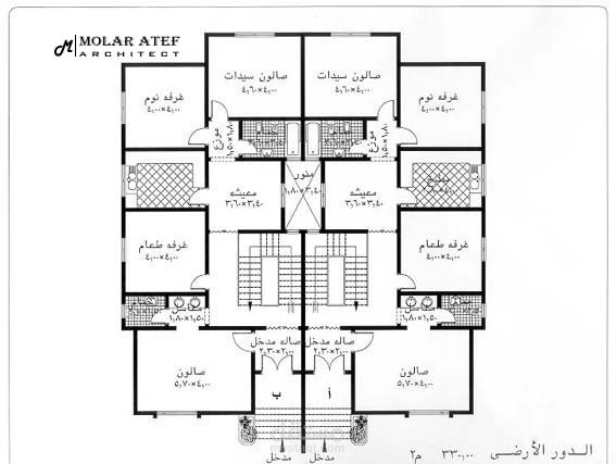 تصميم فيلا (مساقط وواجهه)