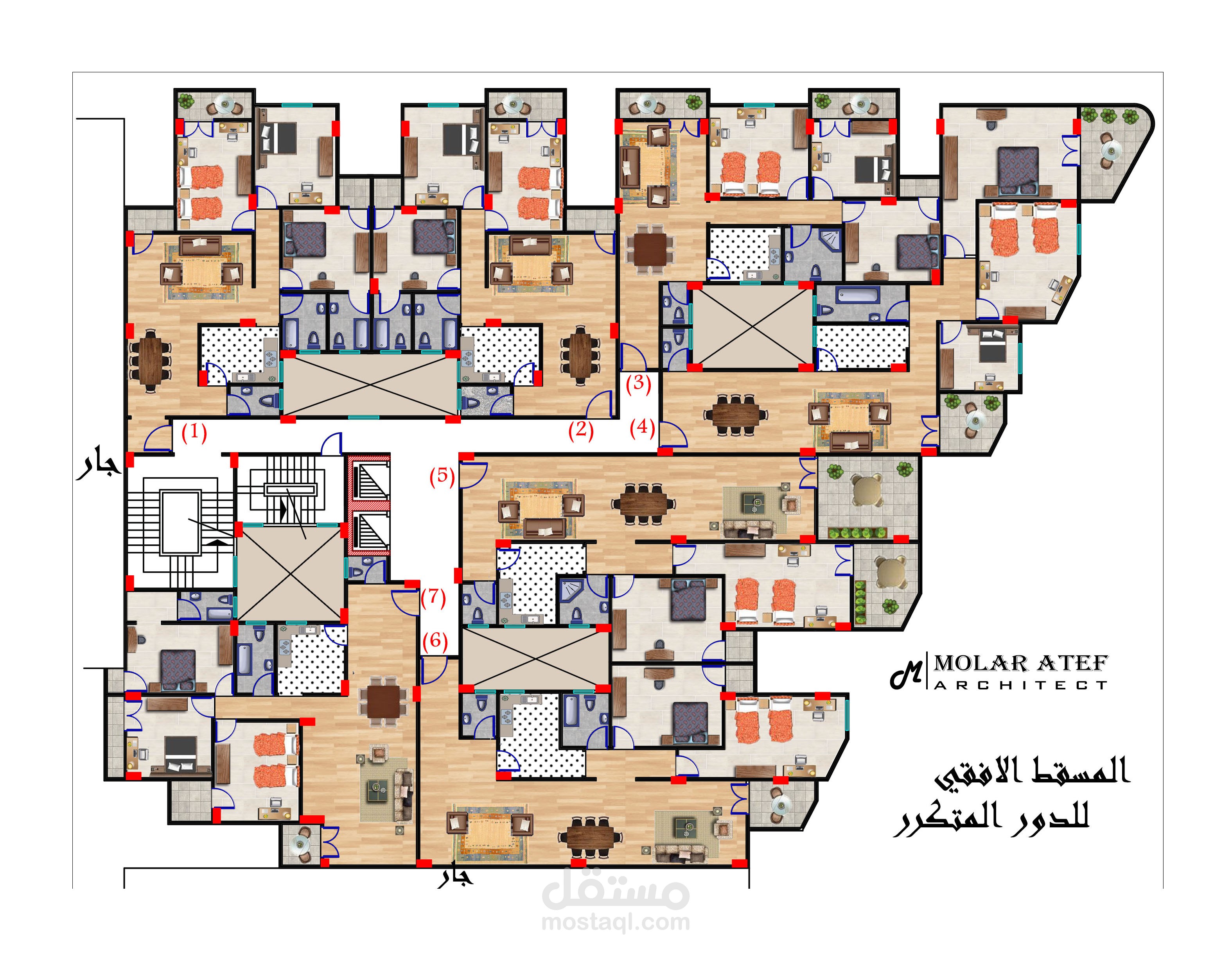 تصميم معماري لعقار 1000 متر مربع